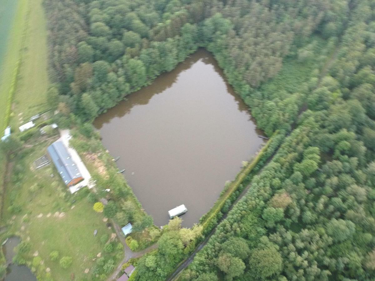 Florennes Gite Neuf 150 M2 Devant Un Grand Lac Prive De 2 Hectares Poissonneux Au Milieu Des Bois Exterior foto