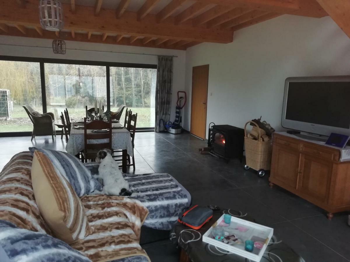 Florennes Gite Neuf 150 M2 Devant Un Grand Lac Prive De 2 Hectares Poissonneux Au Milieu Des Bois Exterior foto